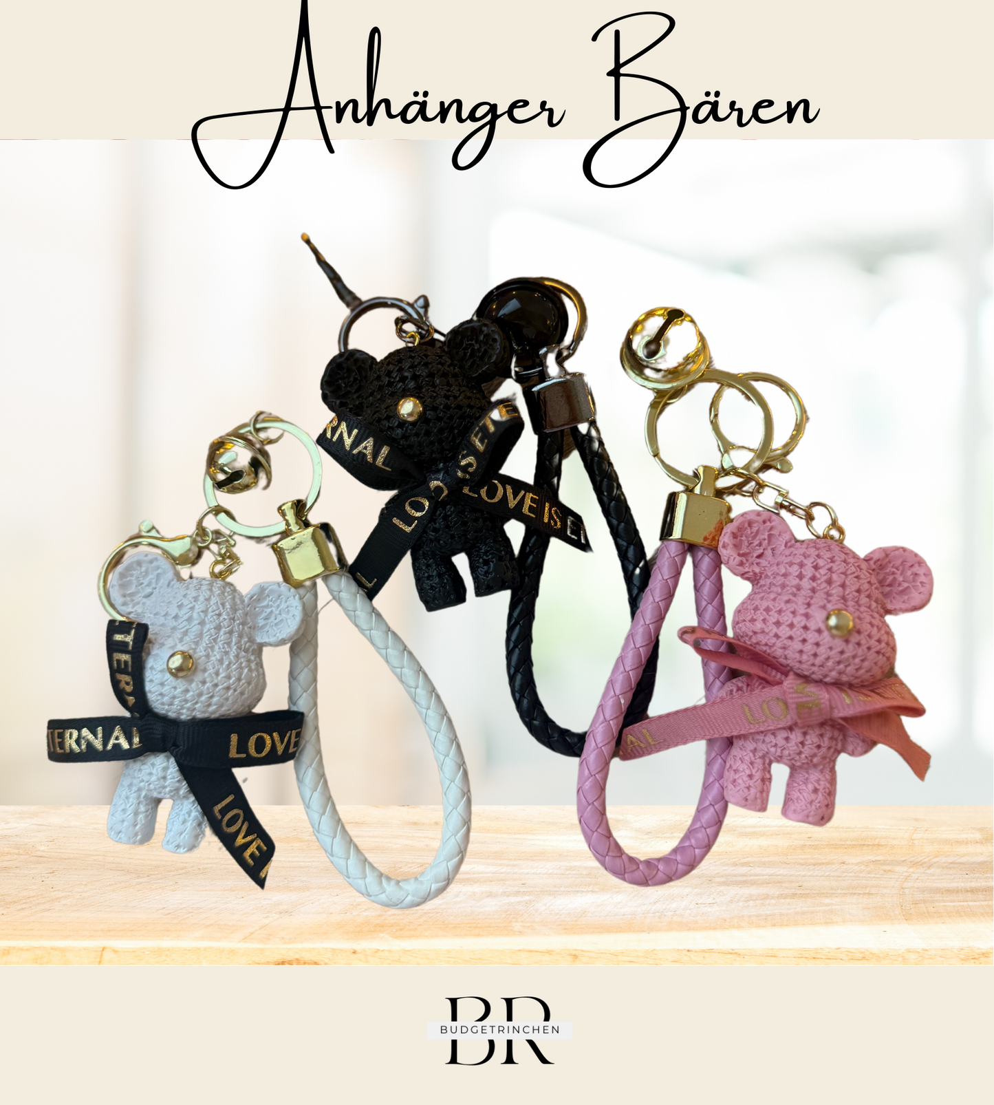 Anhänger Teddybär - verschiedene Farben