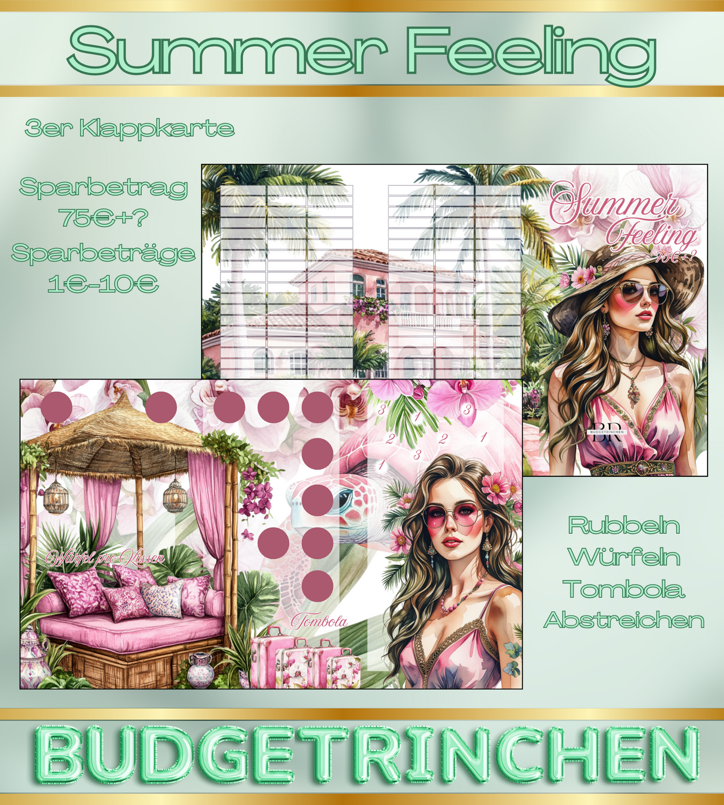 Summer Feeling - Urlaubs 3er Klappkarte