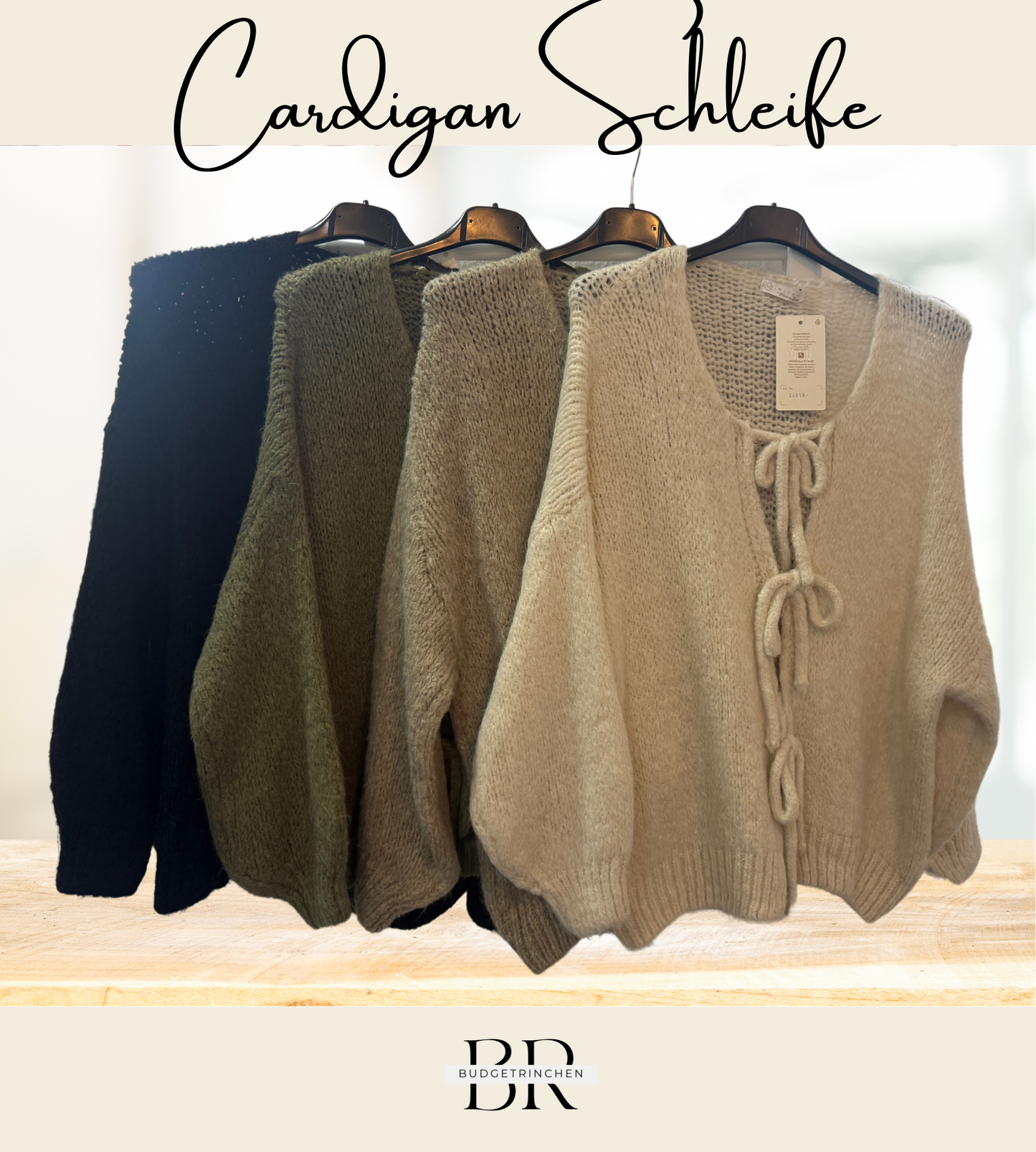 kuschelige Strickjacke Schleife XS-XL (Einheitsgröße)