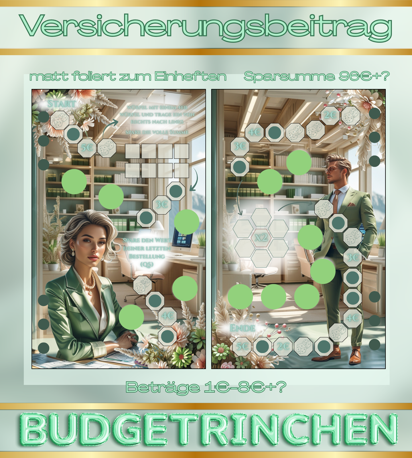 Versicherung Challenge - matt foliert zum Einheften inkl. Dashboard + Tracker