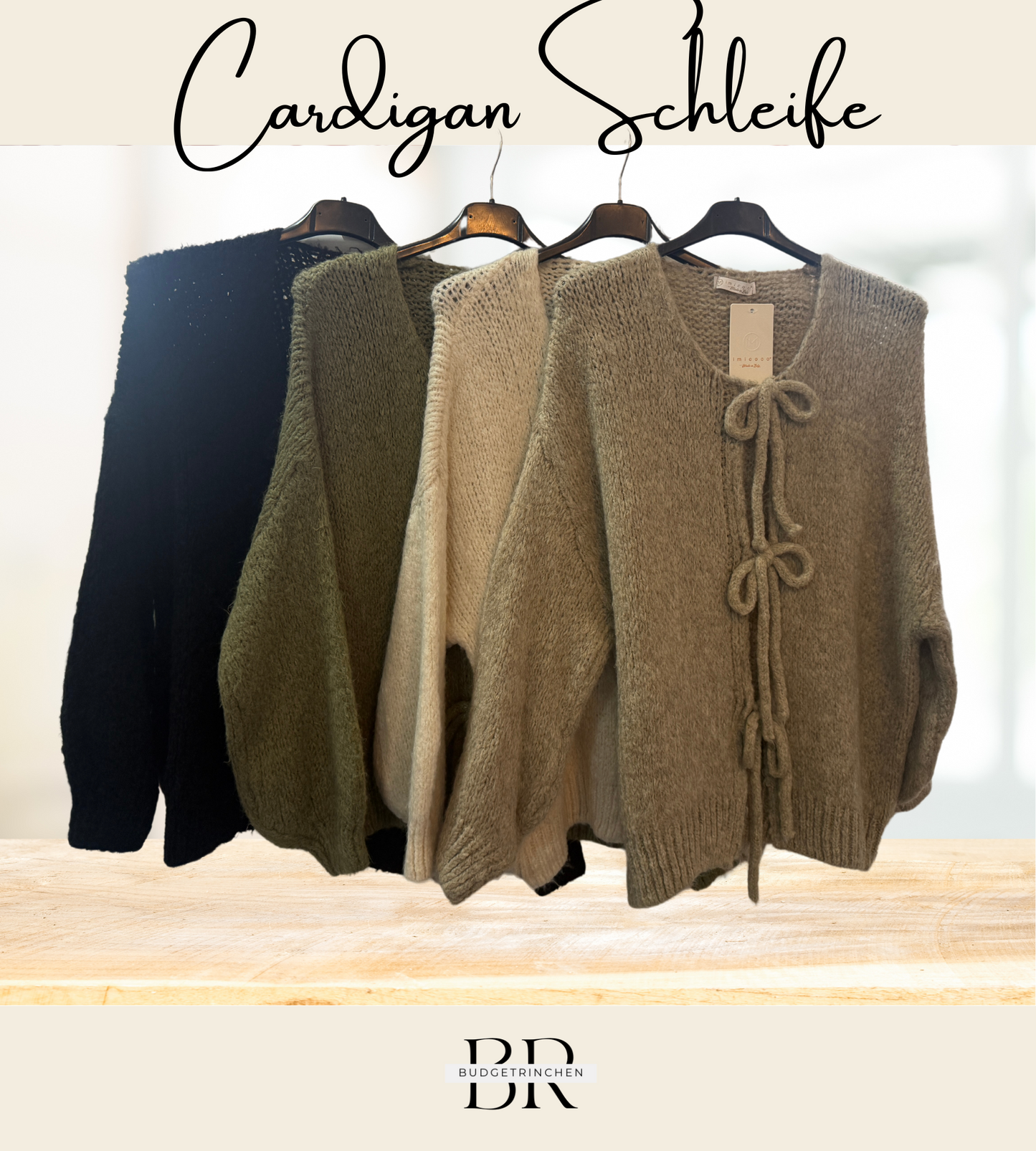 kuschelige Strickjacke Schleife XS-XL (Einheitsgröße)