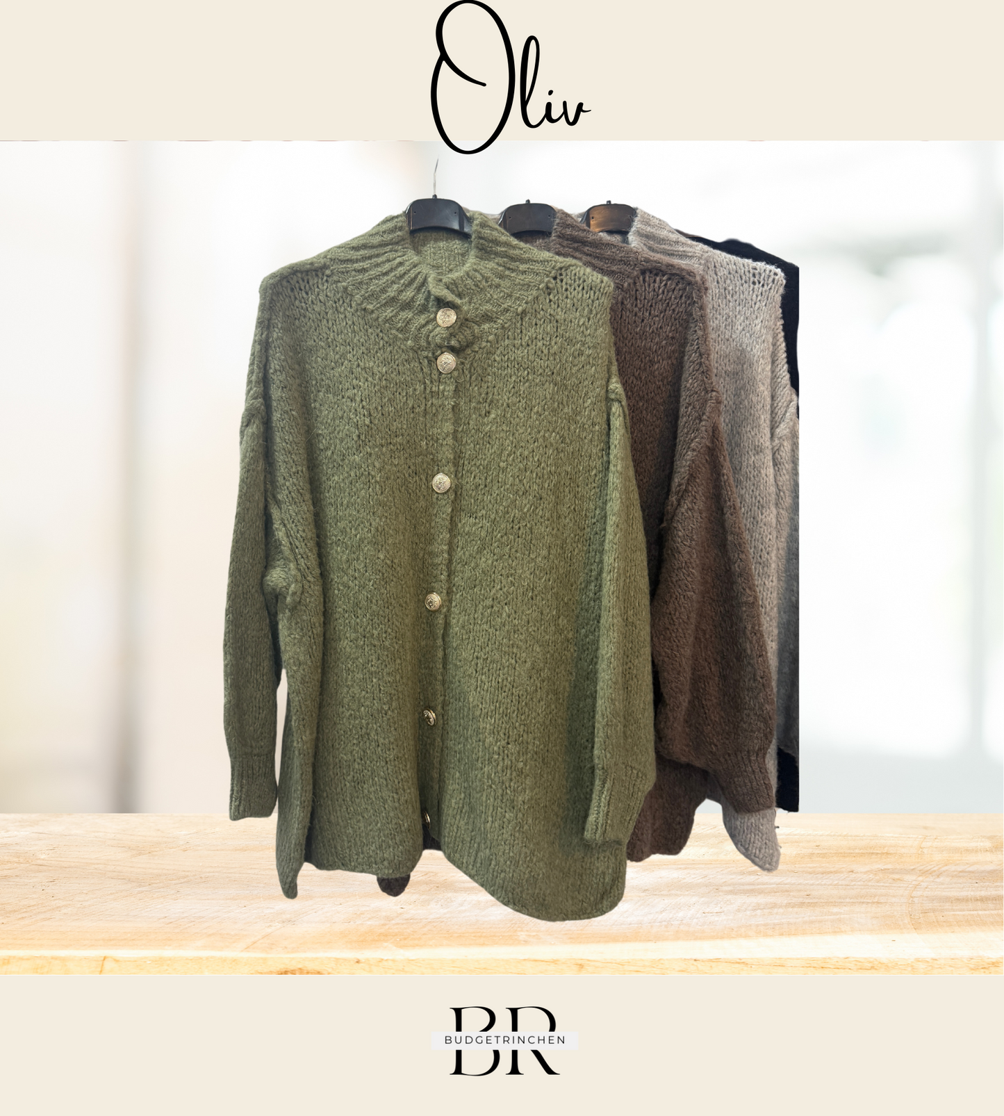kuschelige oversized Strickjacke Knöpfe XS-XL (Einheitsgröße)