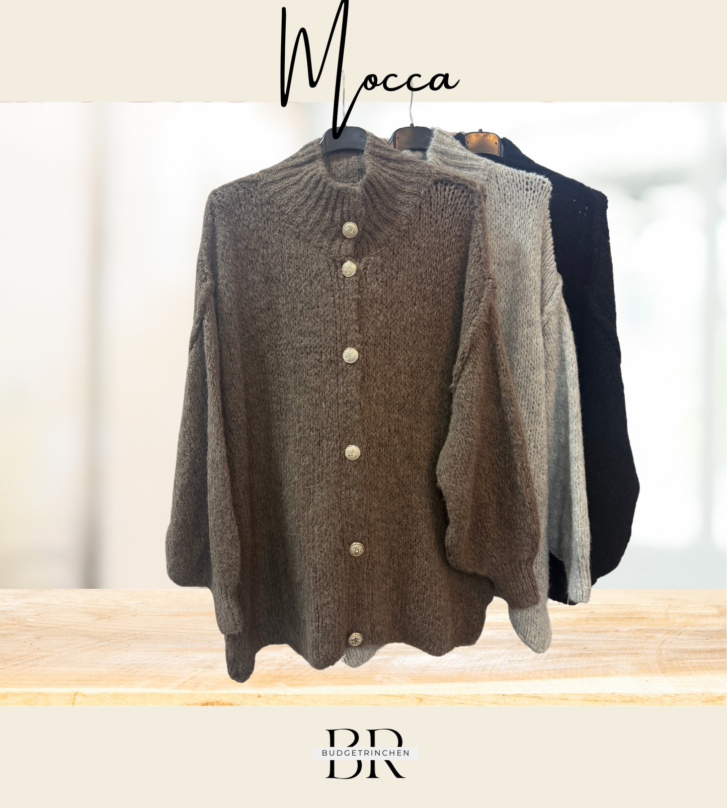 kuschelige oversized Strickjacke Knöpfe XS-XL (Einheitsgröße)