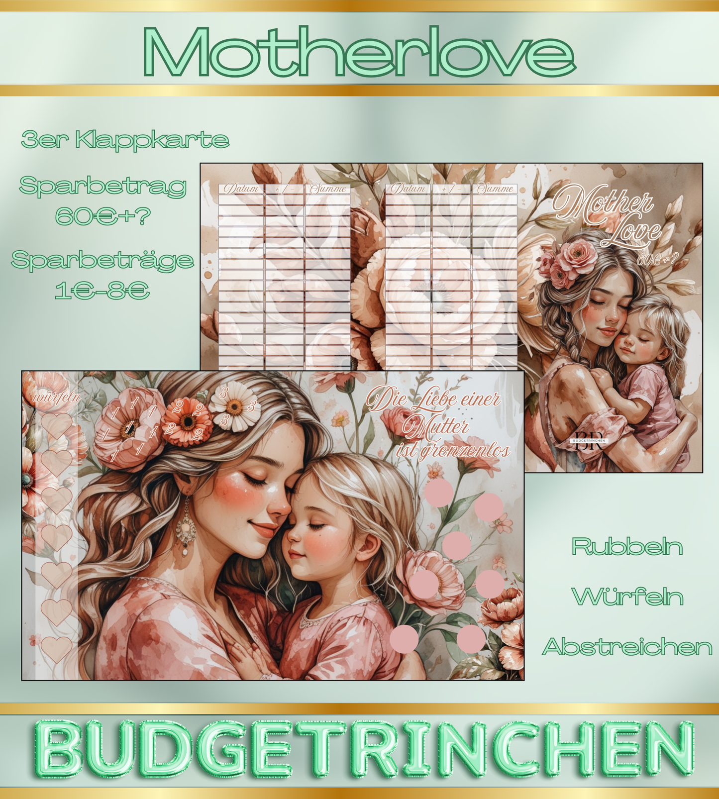 Motherlove 3er Klappkarte - Muttertag