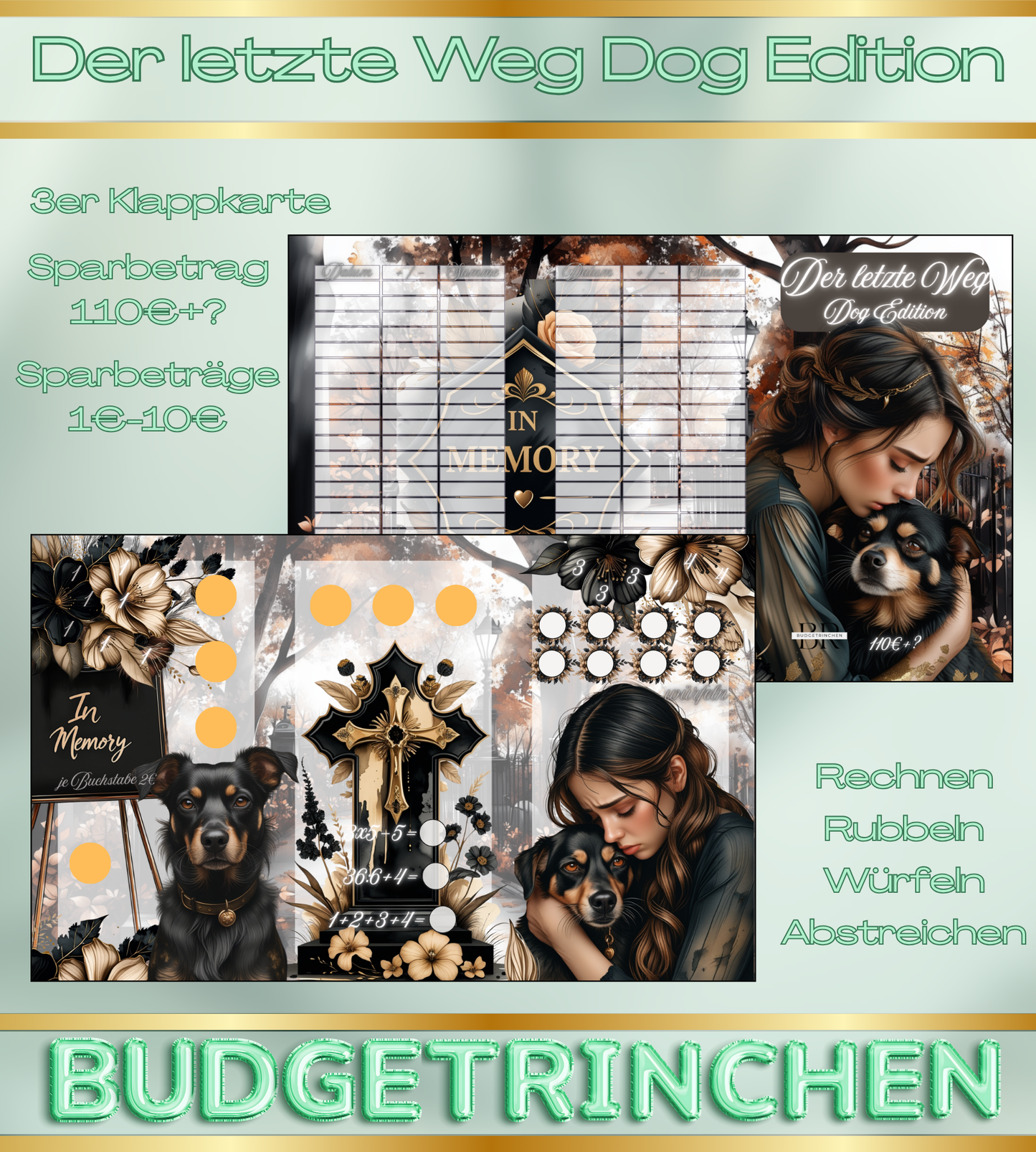 Der letzte Weg Dog Edition 3er Klappkarte - Beerdigung