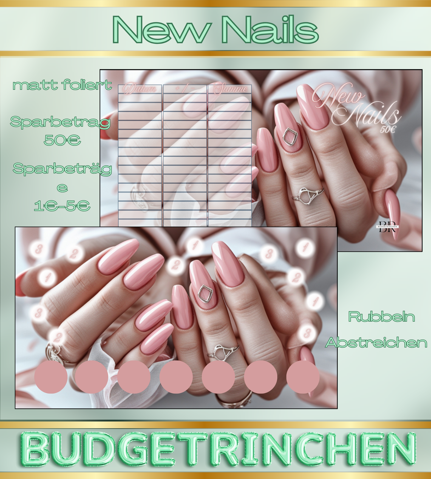 My new Nails Rubbel -und Abstreichchallenge - matt foliert
