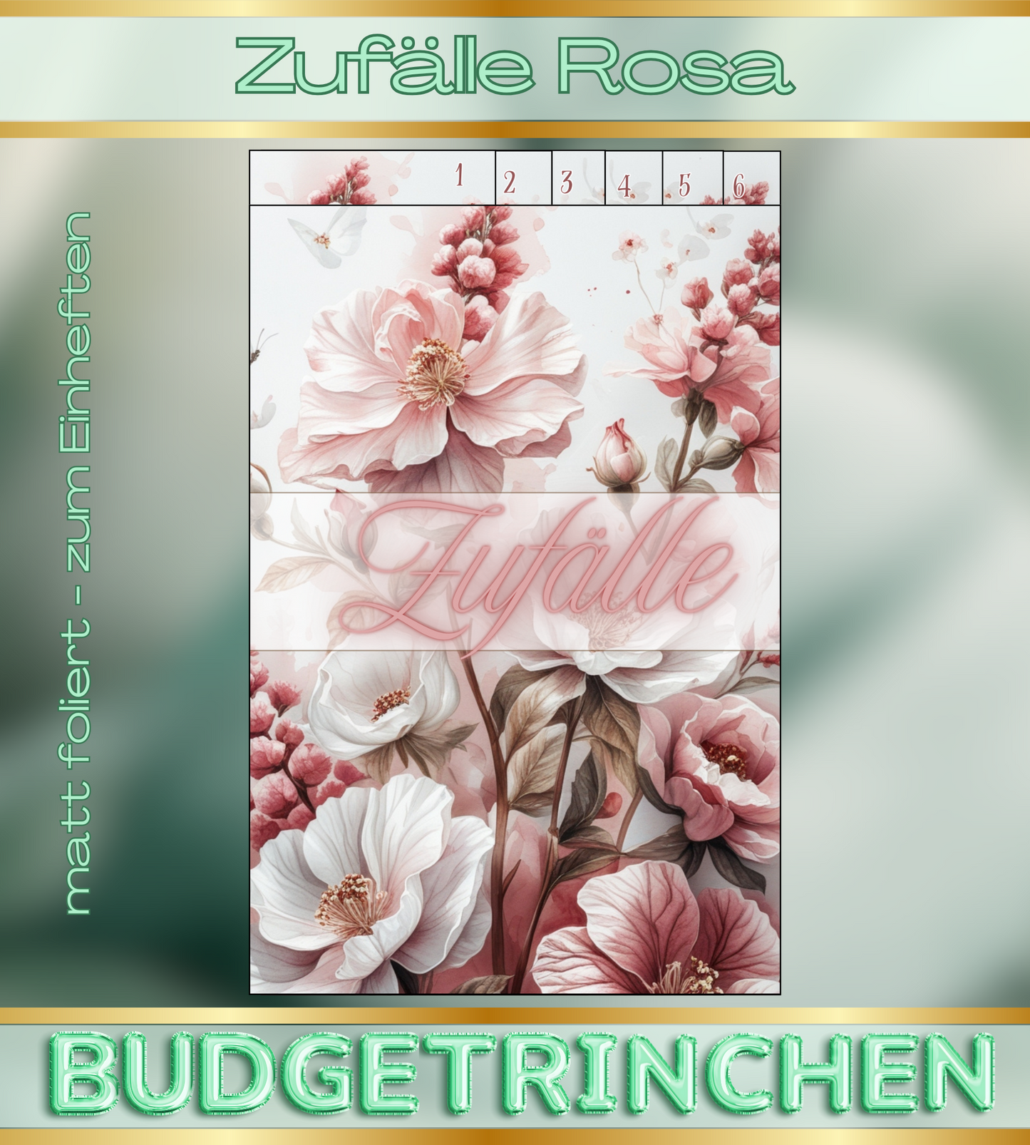 Register Zufälle Rosa- 6er, matt foliert