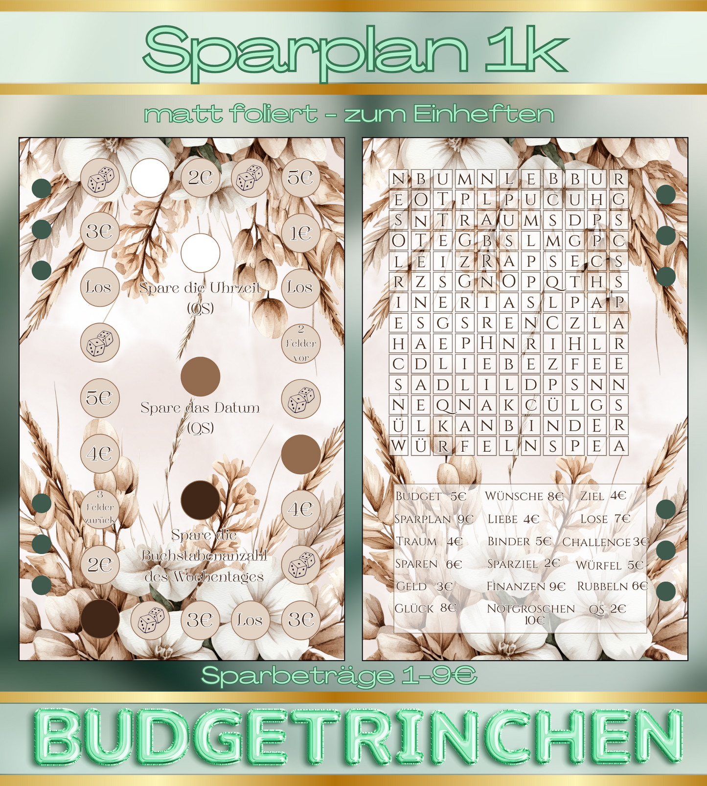 Pi mal Daumen Sparplan 1000€ - Spare was du willst