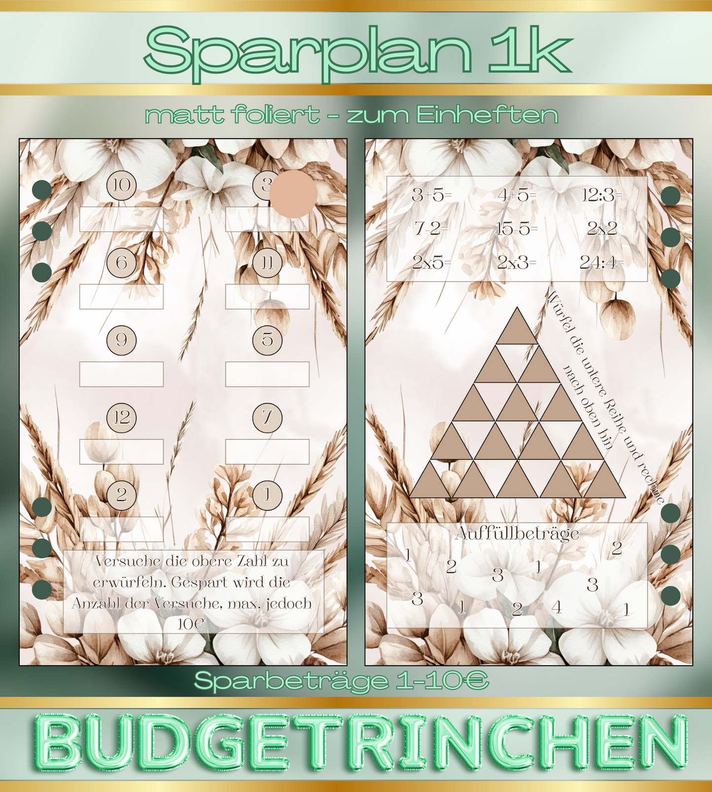 Pi mal Daumen Sparplan 1000€ - Spare was du willst
