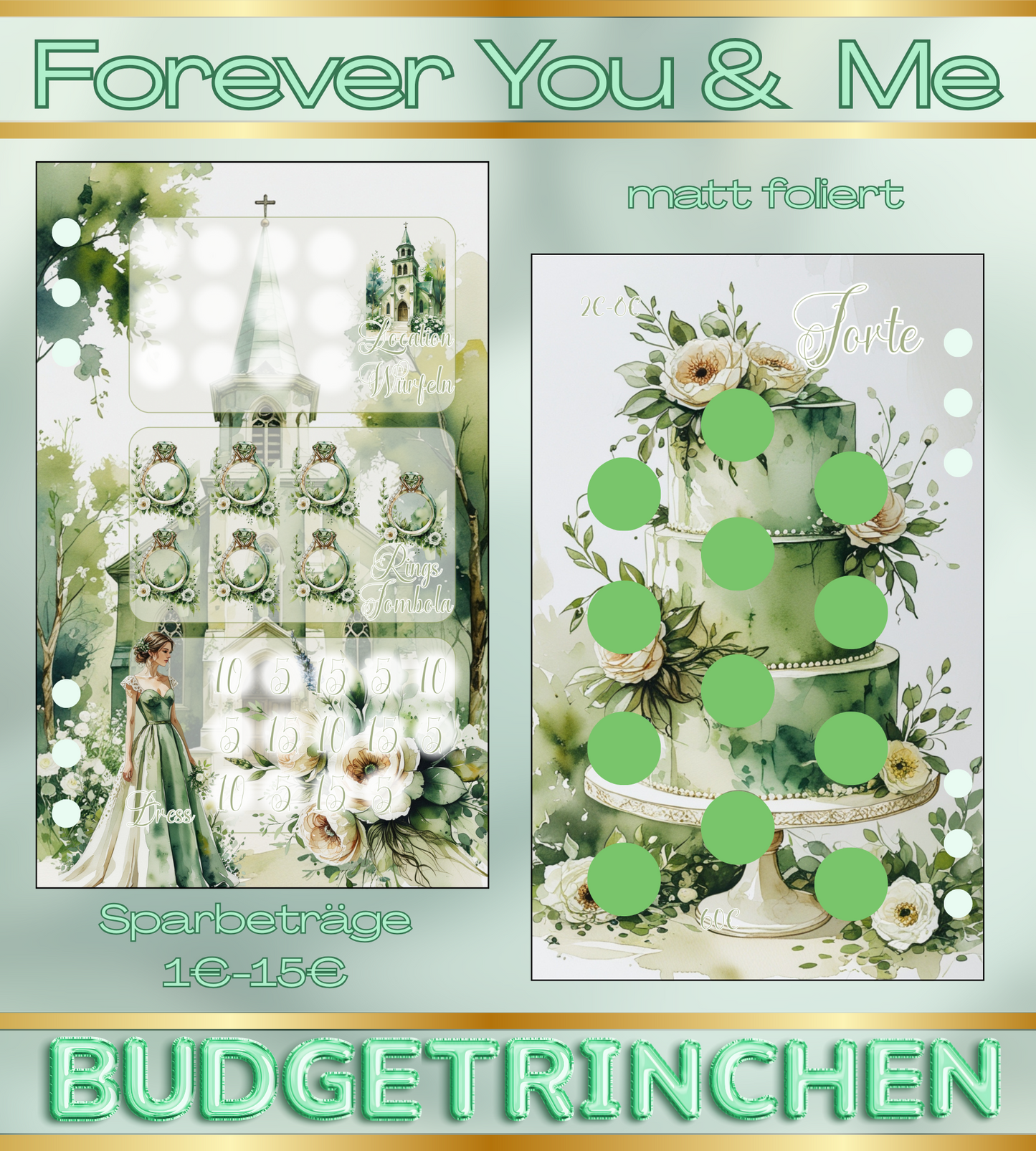 Hochzeitsset Forever You & Me - folierte Challenges inkl. Tracker