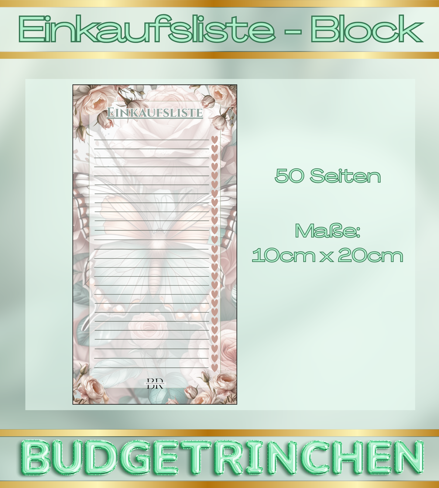 Einkaufsliste - Block 50 Seiten