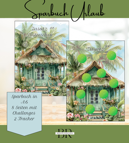 Sparbuch Urlaub - 8 Challenges inkl. Tracker