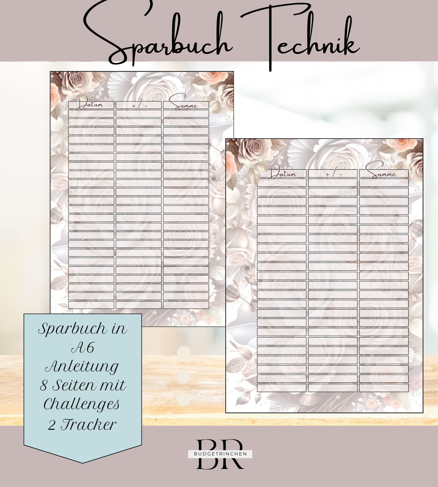 Sparbuch Technik- 7 Challenges inkl. Tracker