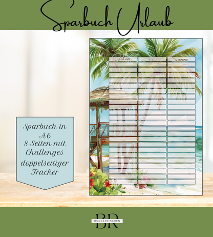 Sparbuch Urlaub - 8 Challenges inkl. Tracker