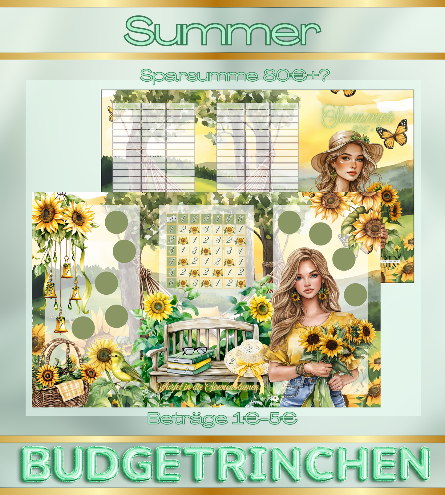 Jahreszeiten 3er Klappkarte - Summer