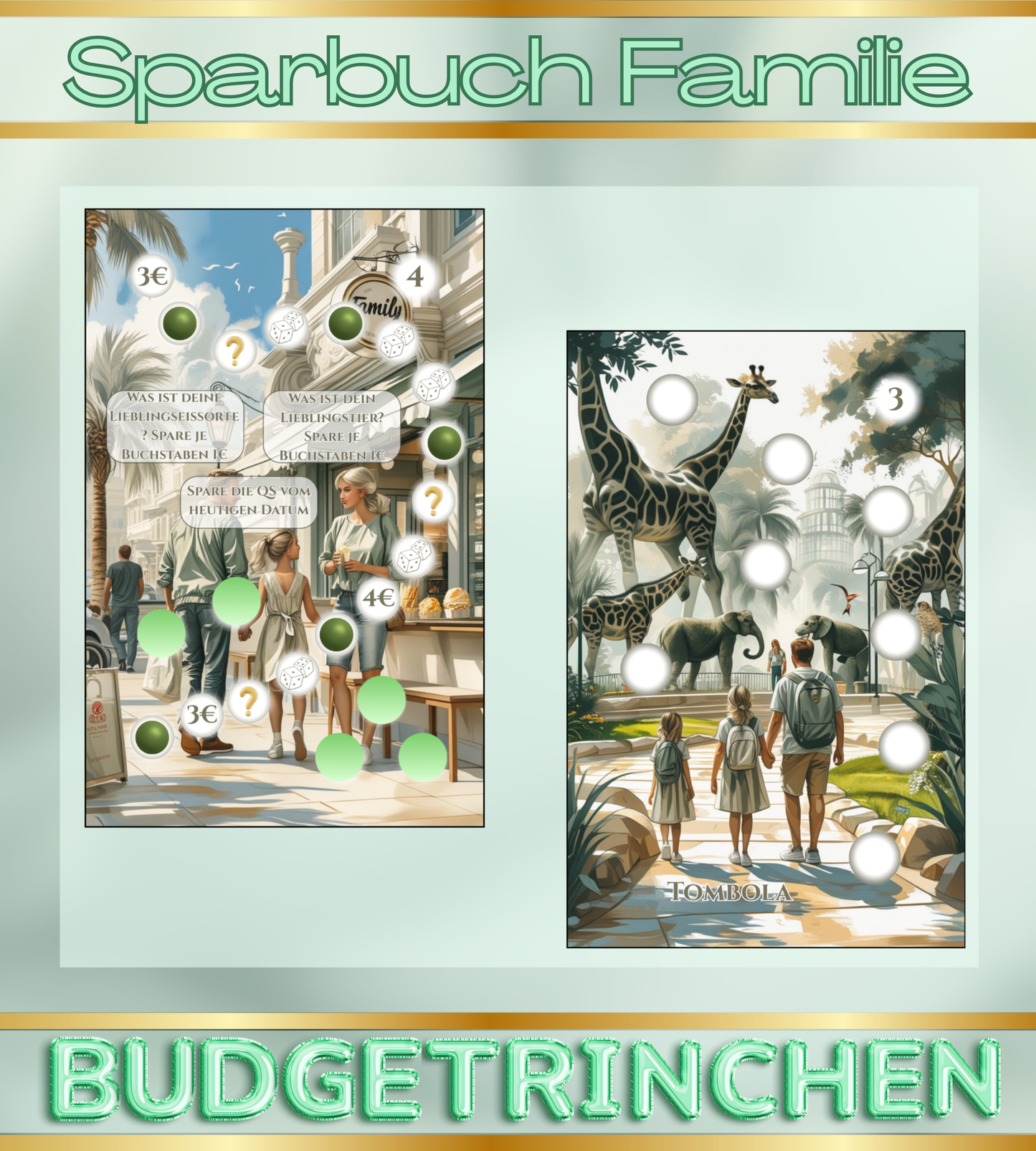 Sparbuch Familie & Freizeit - 8 Challenges inkl. Tracker