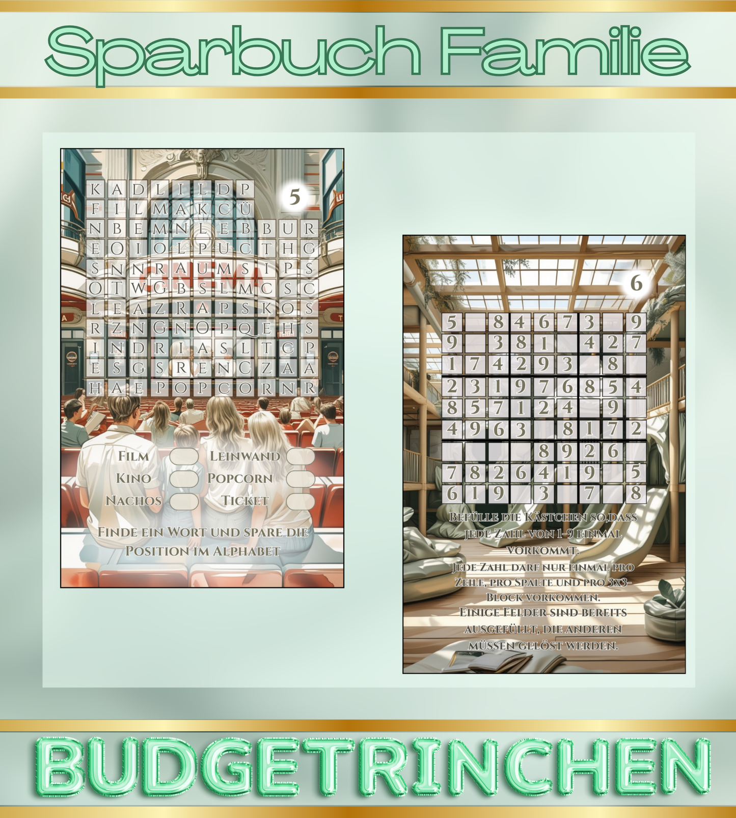 Sparbuch Familie & Freizeit - 8 Challenges inkl. Tracker