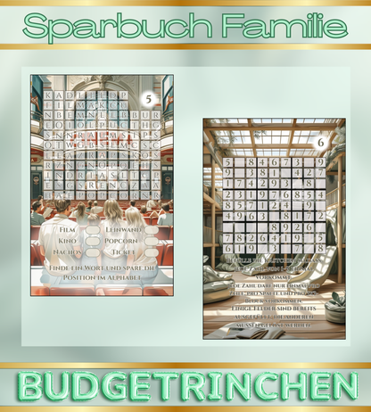 Sparbuch Familie & Freizeit - 8 Challenges inkl. Tracker