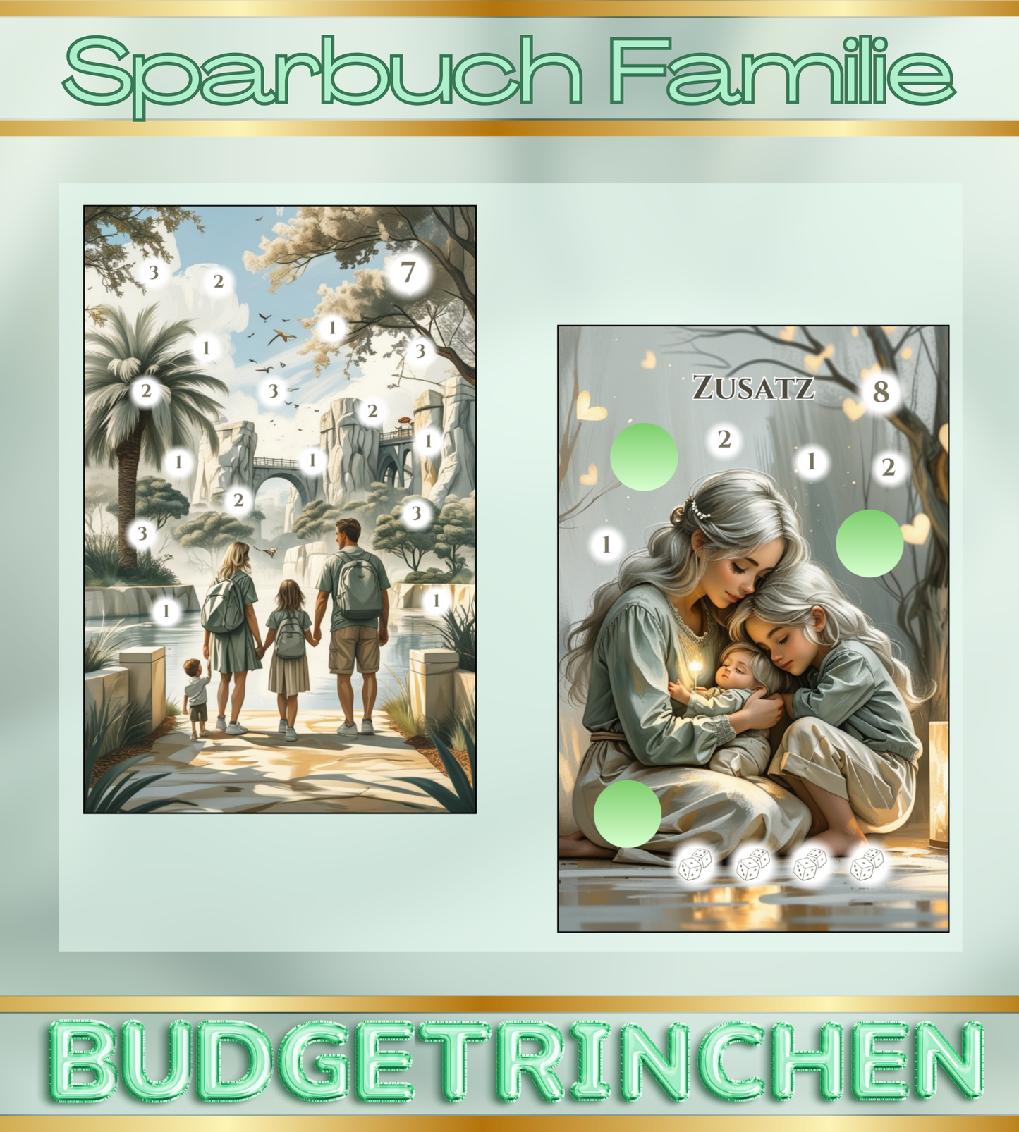 Sparbuch Familie & Freizeit - 8 Challenges inkl. Tracker