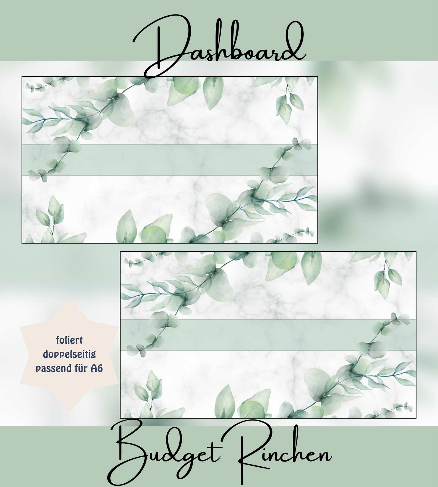 A6 foliertes Dashboard Eukalyptus