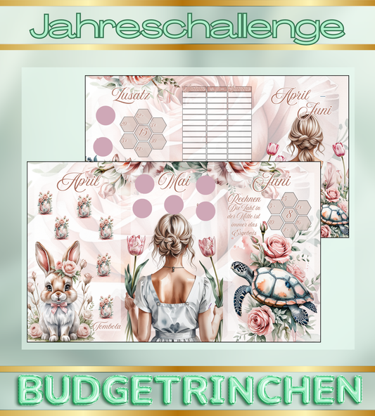 Jahreschallenge 3er Klappkarte - April bisJuni