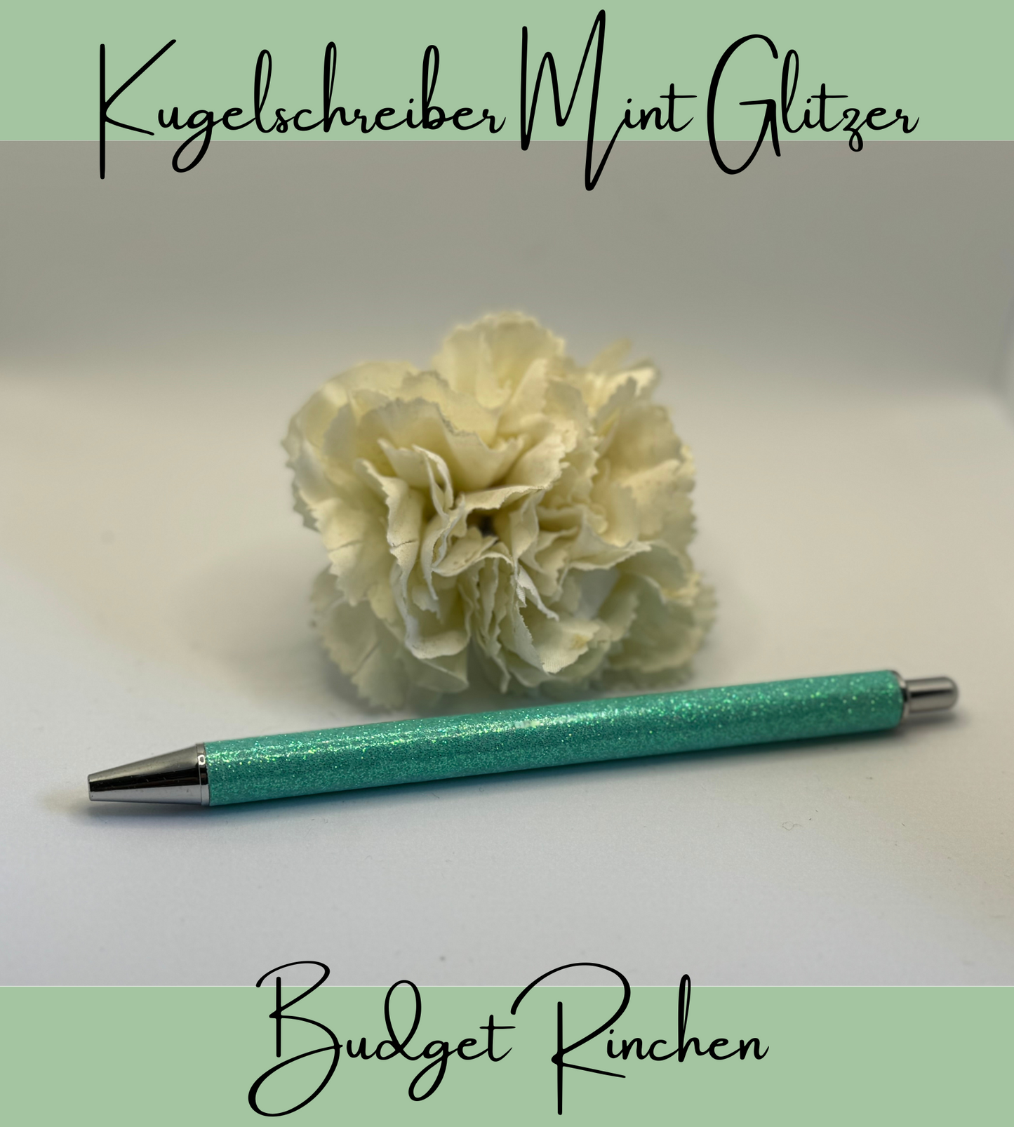 Kugelschreiber Glitzer Mint