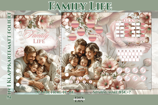 Family Life 2 in 1 Klappkarte zum Einheften - matt foliert