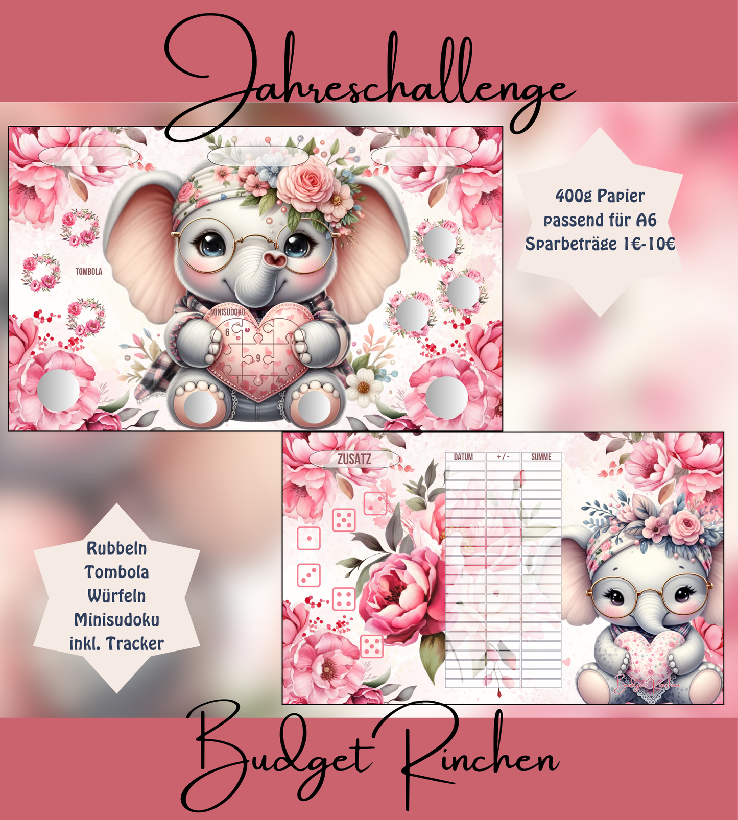 Jahreschallenge Klappkarten