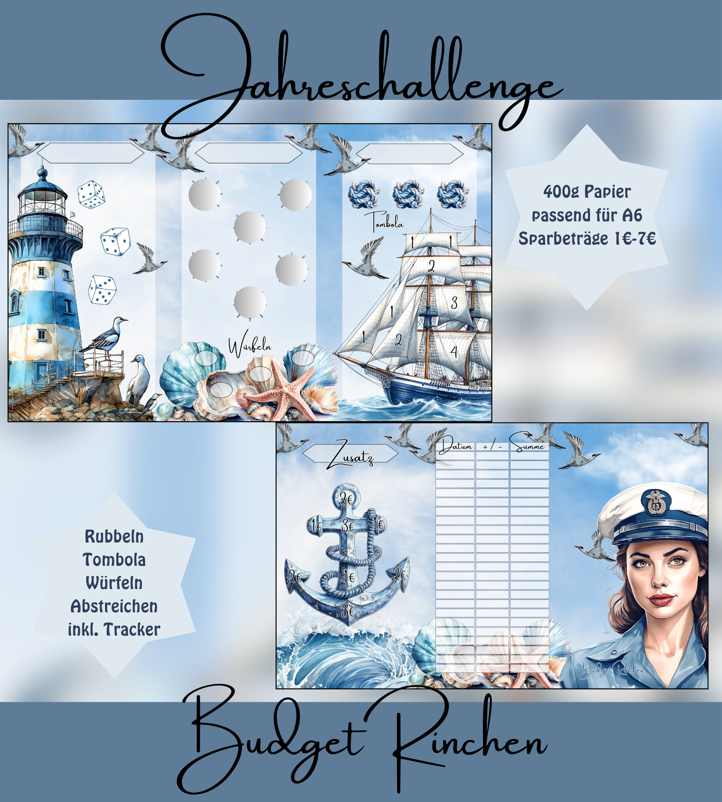 Jahreschallenge Klappkarten