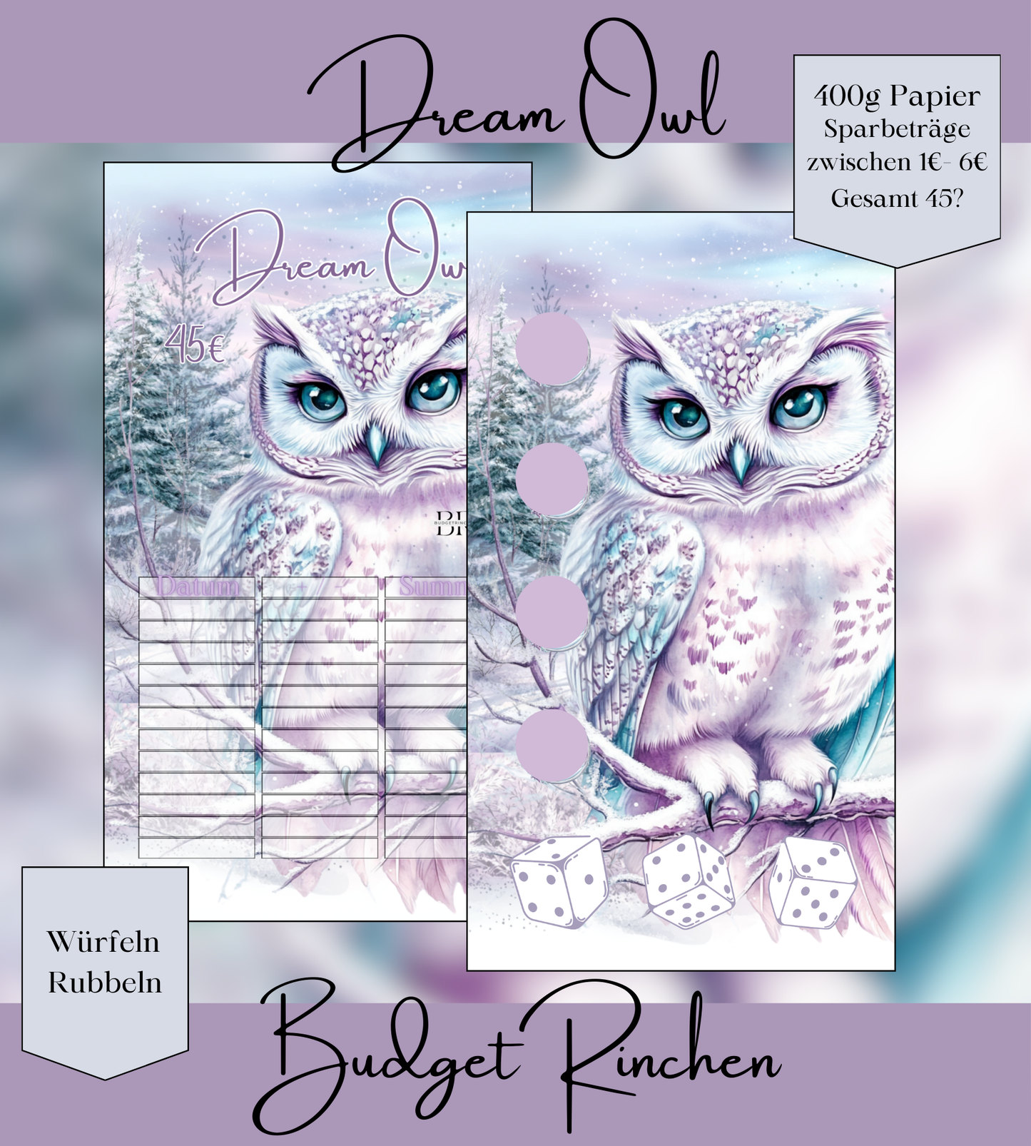 Dream Owl Rubbel -und Würfel Challenge