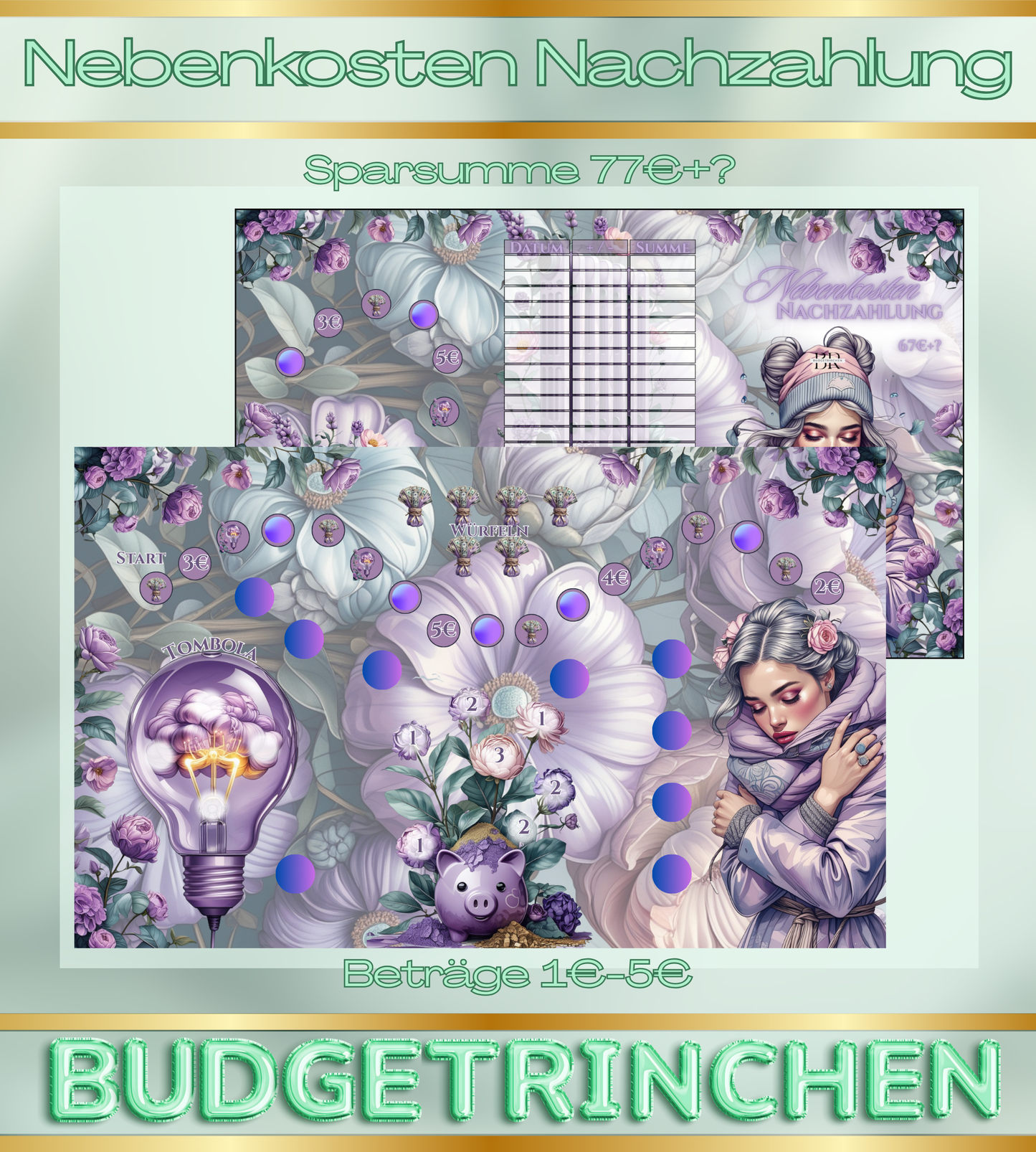 Nebenkosten Nachzahlung 3er Klappkarte