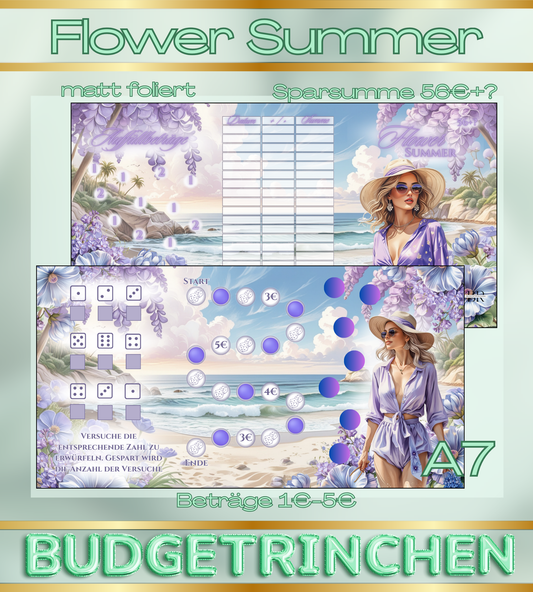 A7 Flower Summer - Urlaub 3er Klappkarte - matt foliert