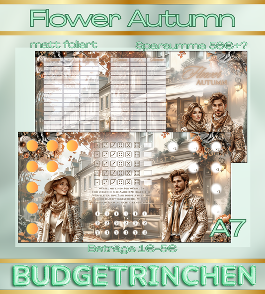 A7 Flower Autumn- Herbst 3er Klappkarte - matt foliert