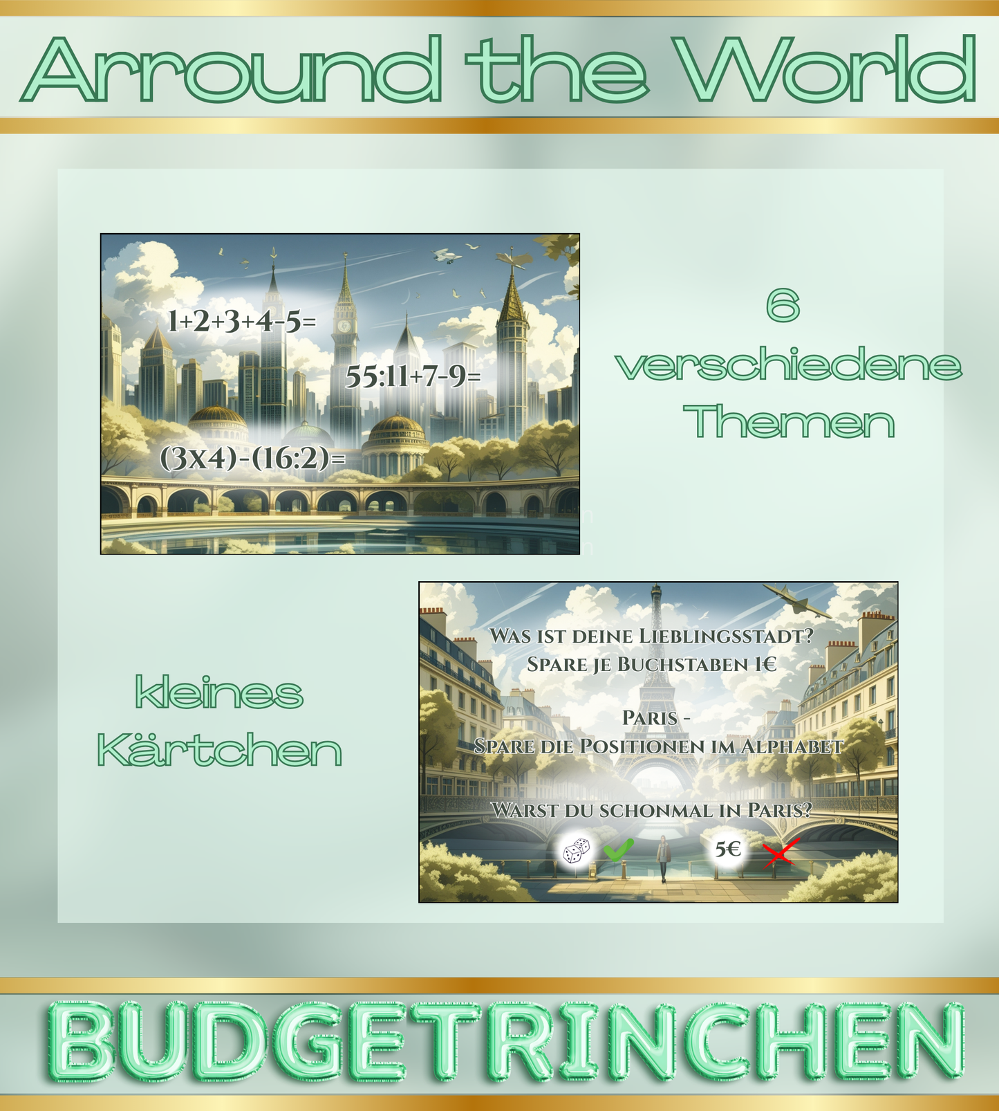 Urlaubsset Städtetrip- matt folierte Challenge + Extra Kärtchen + Tracker