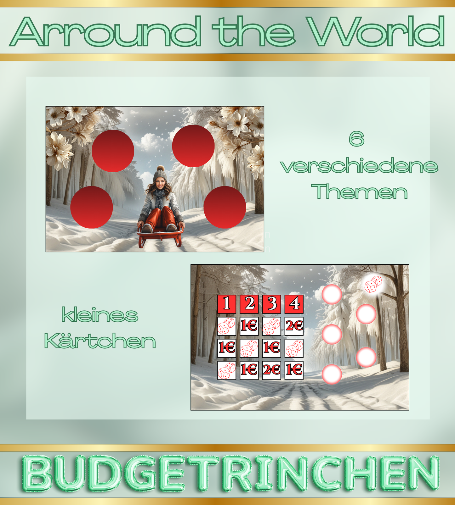 Urlaubsset Winterurlaub- matt folierte Challenge + Extra Kärtchen + Tracker