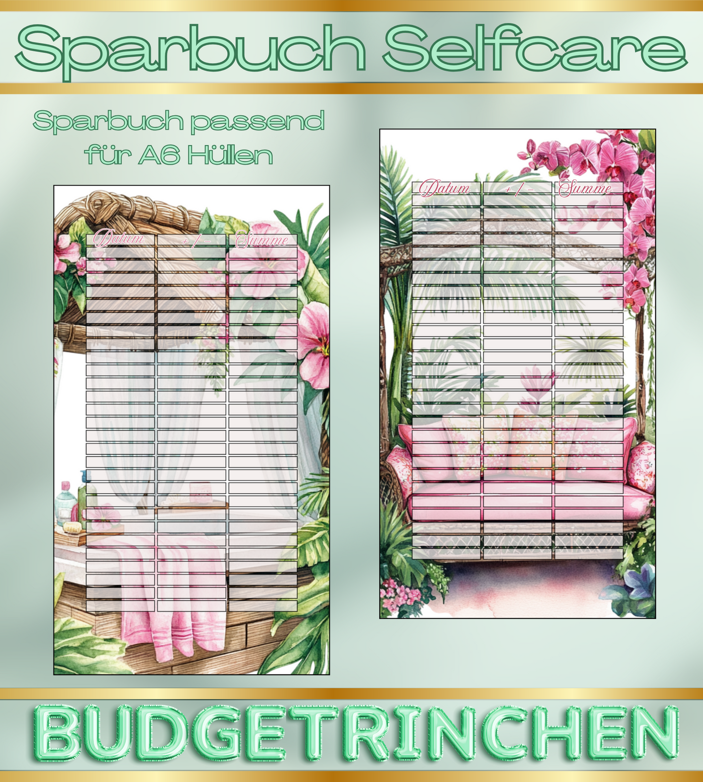 Sparbuch Selfcare- 7 Challenges inkl. Tracker
