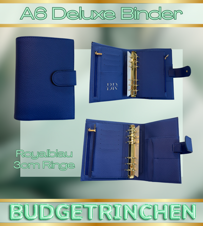 A6 Premium Deluxe Binder mit großem Zip Flyleaf & große Ringe