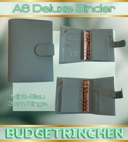 A6 Premium Deluxe Binder mit großem Zip Flyleaf & große Ringe