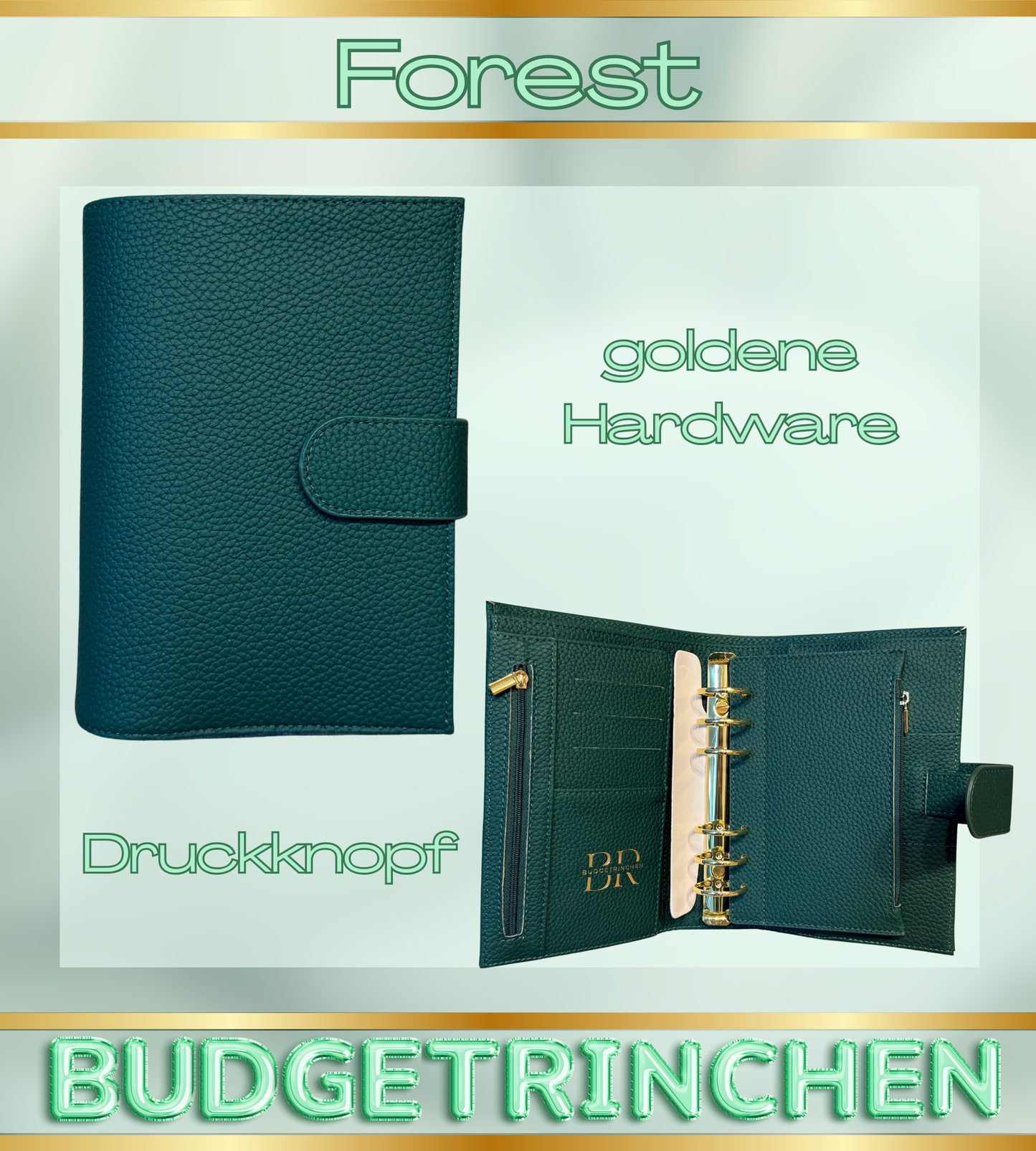 A6 Premium Deluxe Binder mit großem Zip Flyleaf & große Ringe