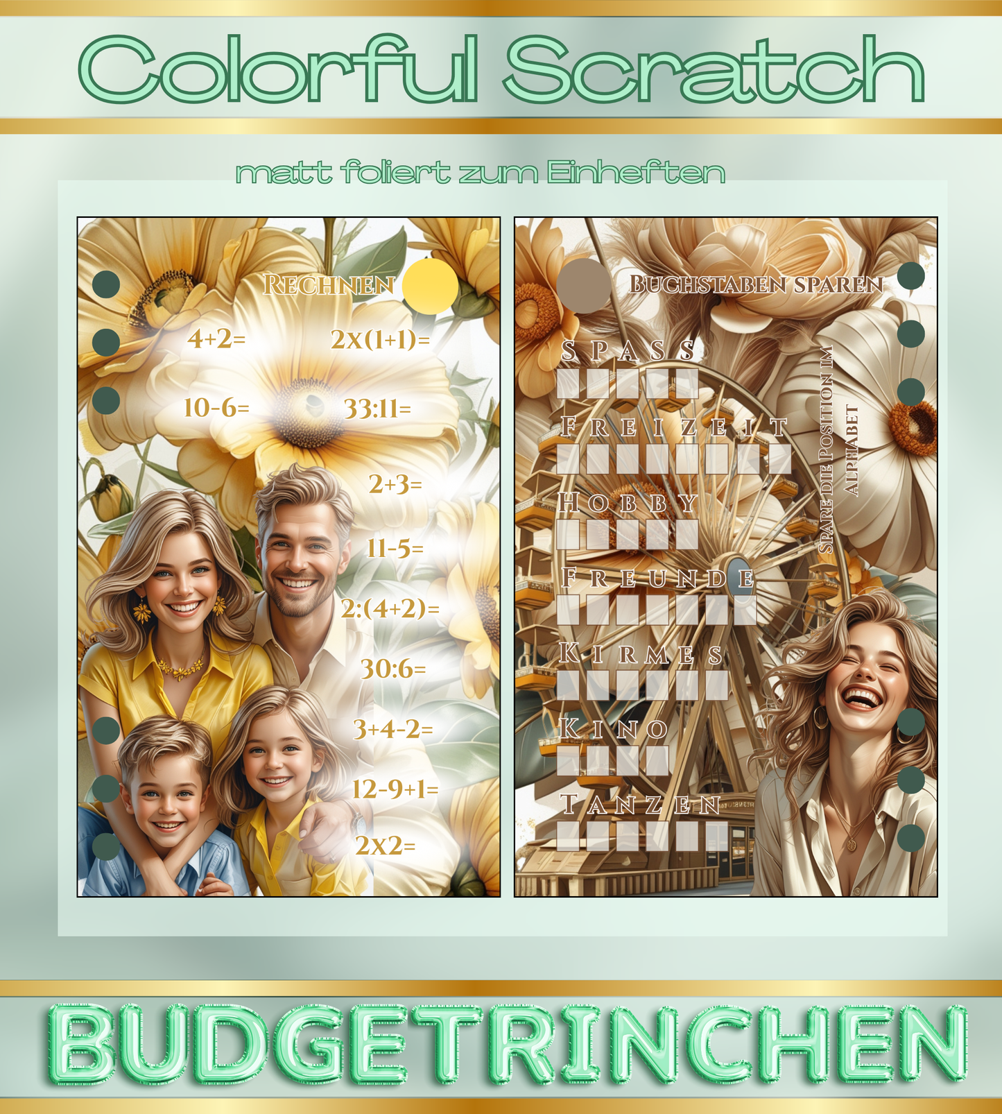 Colorful Scratch Sparziele Bundle -  matt foliert