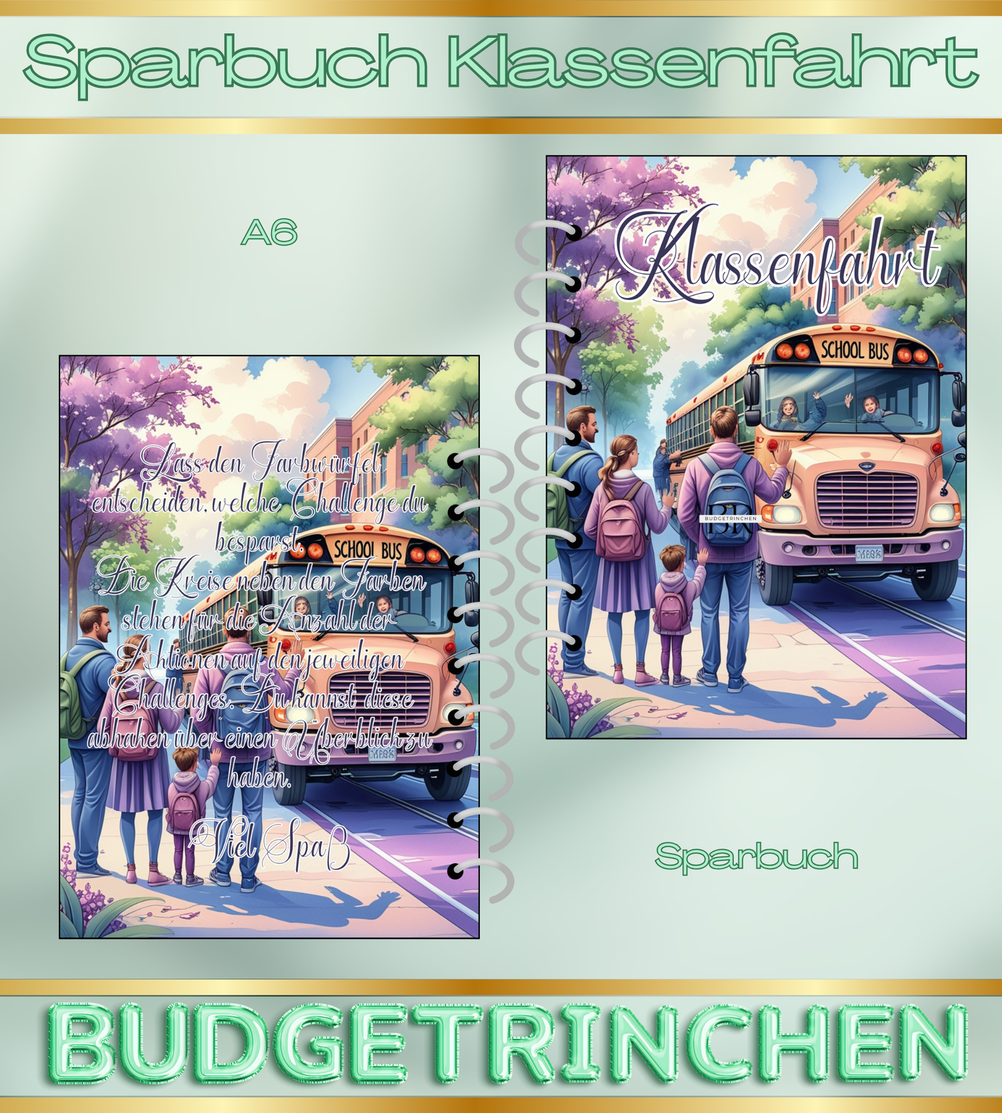 Sparbuch Klassenfahrt- 7 Challenges inkl. Tracker