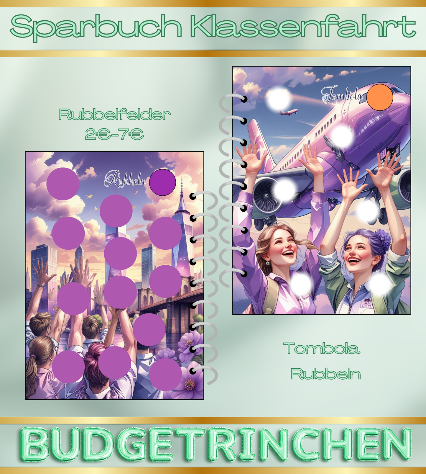 Sparbuch Klassenfahrt- 7 Challenges inkl. Tracker