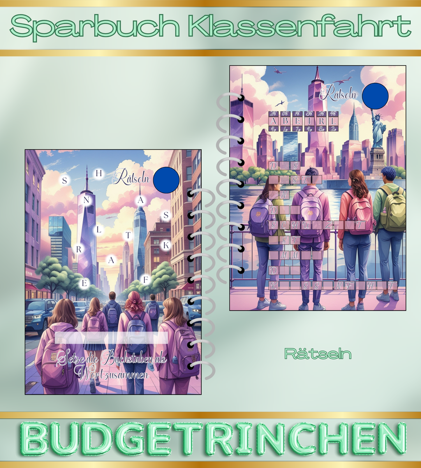 Sparbuch Klassenfahrt- 7 Challenges inkl. Tracker