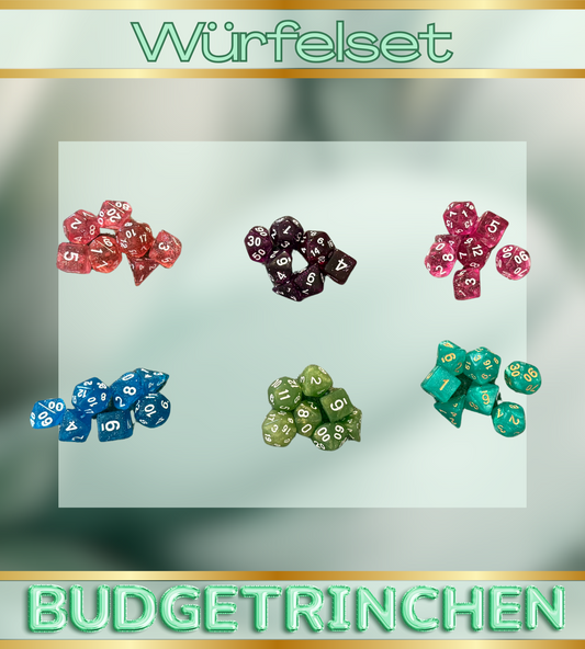 Würfelset Glitzer