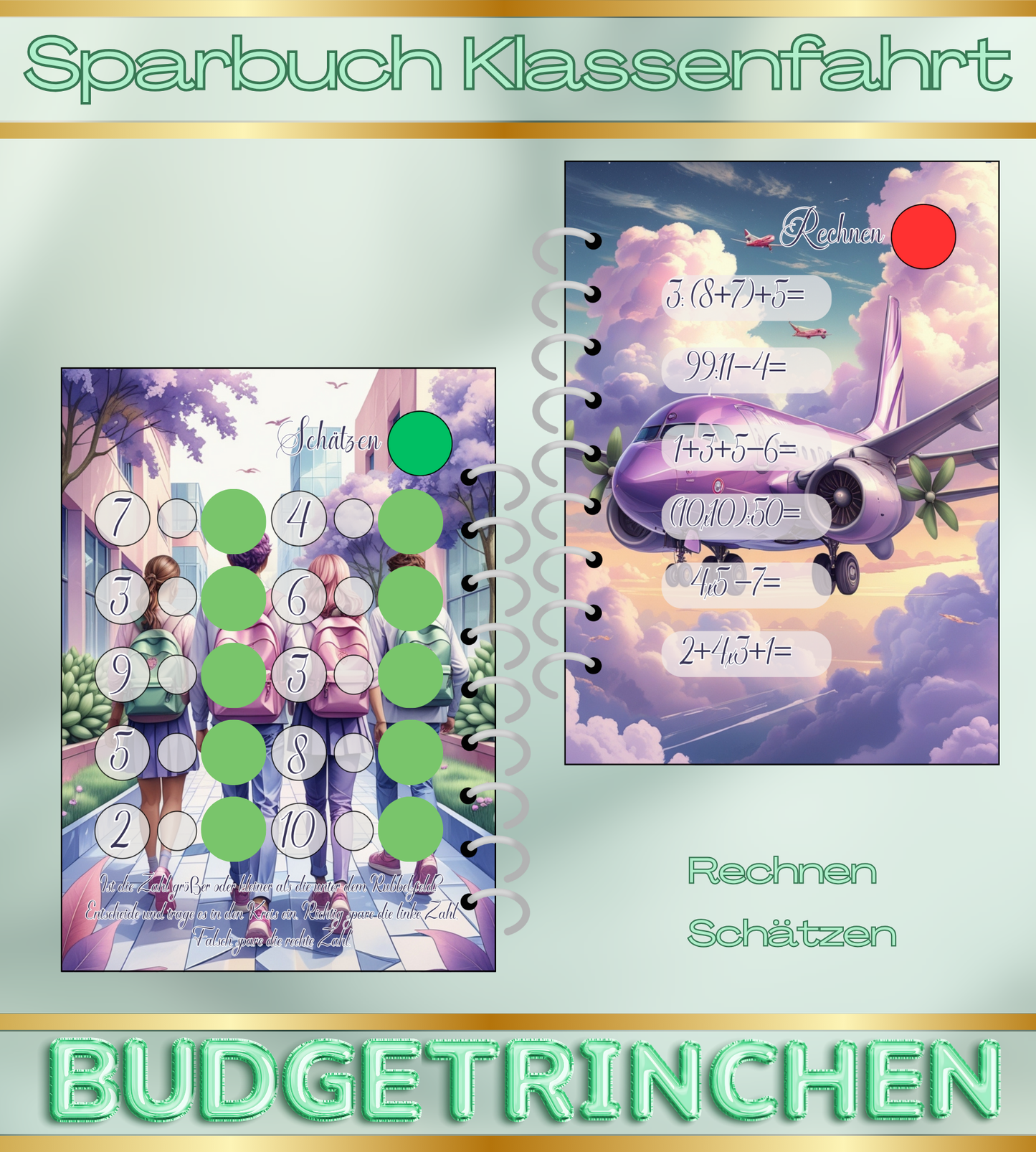 Sparbuch Klassenfahrt- 7 Challenges inkl. Tracker