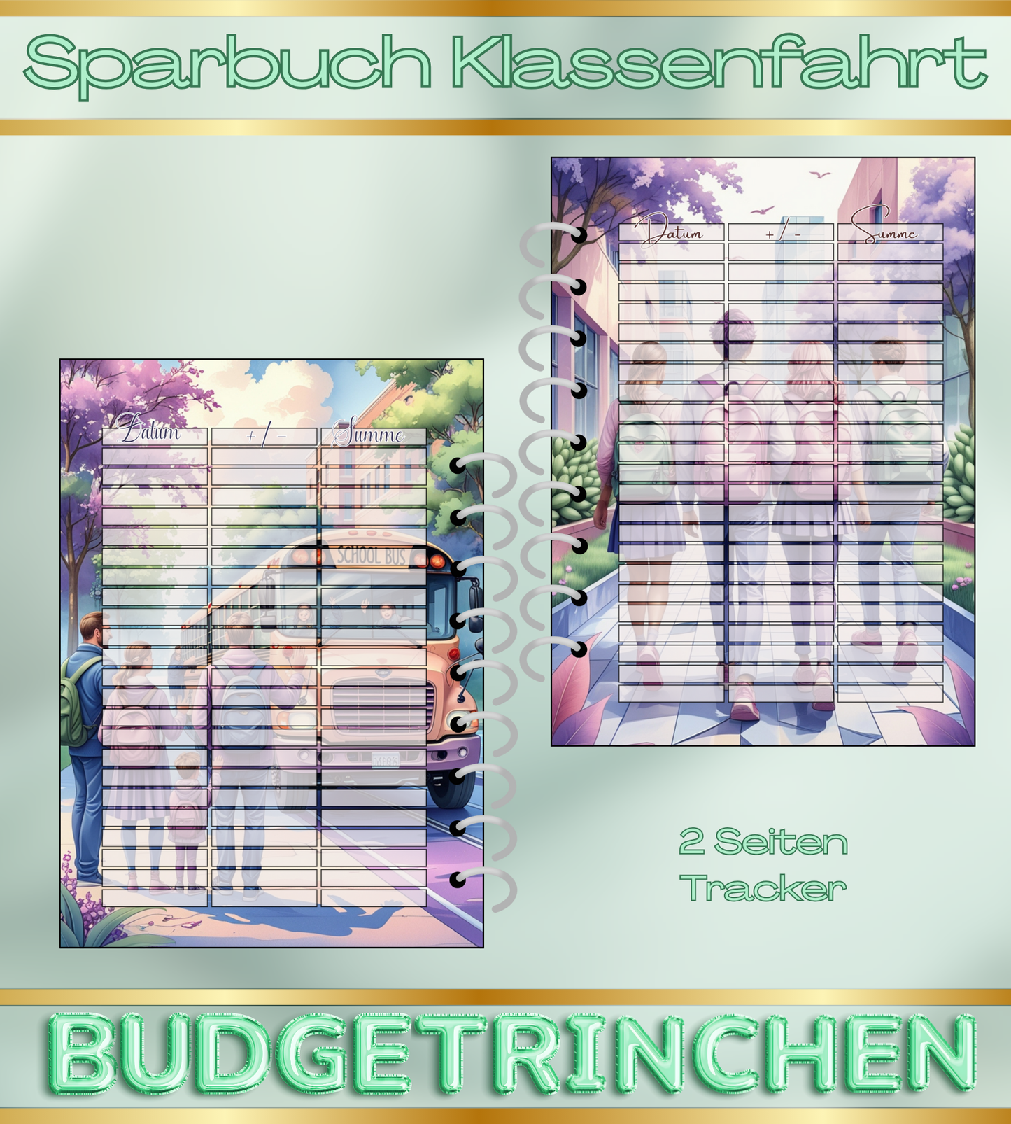 Sparbuch Klassenfahrt- 7 Challenges inkl. Tracker