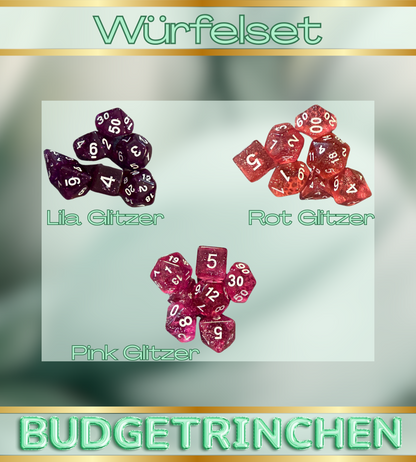 Würfelset Glitzer