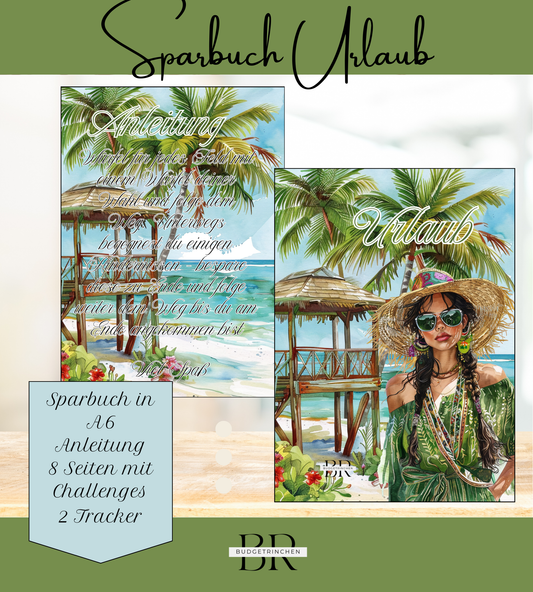 Sparbuch Urlaub - 8 Challenges inkl. Tracker