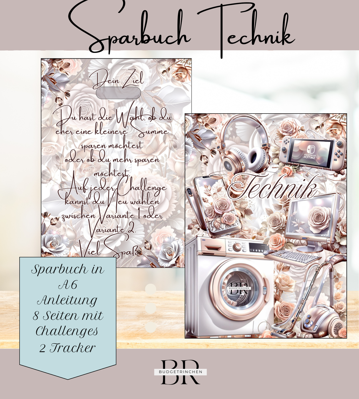 Sparbuch Technik- 7 Challenges inkl. Tracker