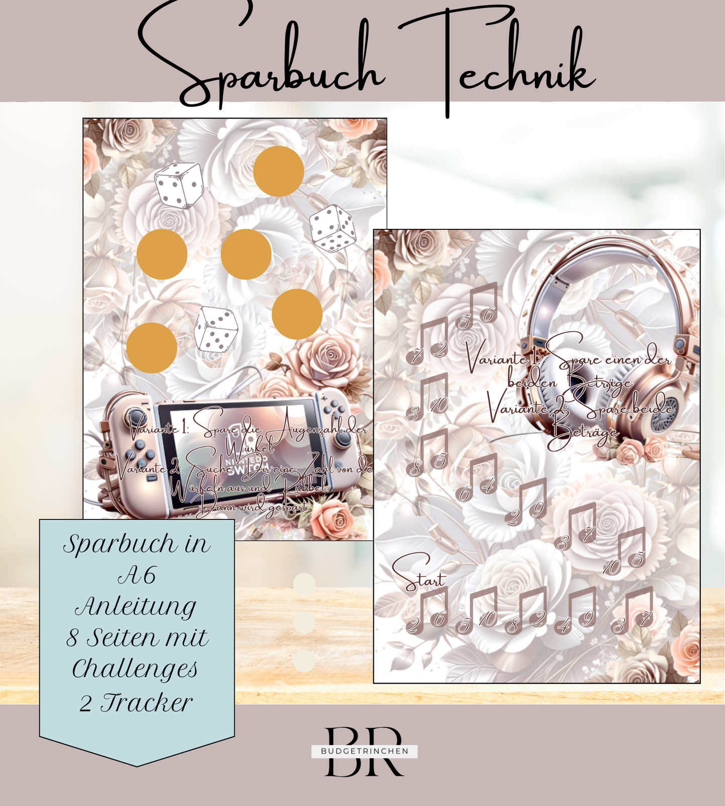 Sparbuch Technik- 7 Challenges inkl. Tracker